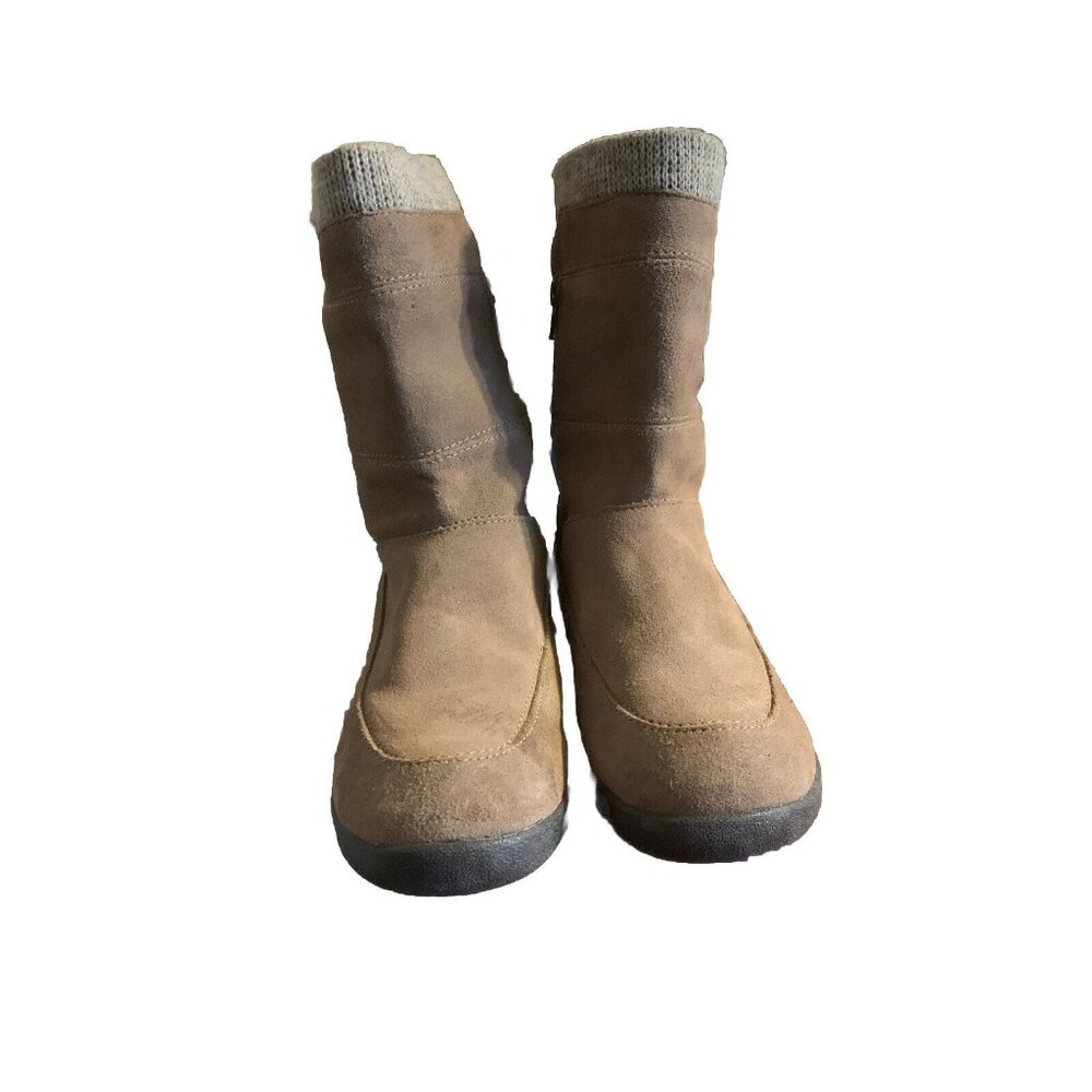 EASY SPIRIT Boots Winter  Suede Brown Button Zipper Size 7